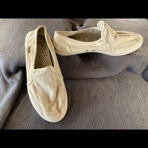 Sanuk Pair O Dice Light Sneaker Flat Slip-On Cream Size 8